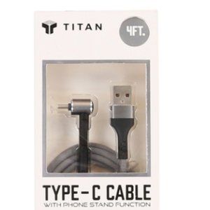 TITAN 4ft usb-c cable w/ phone stand function